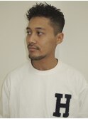 メンズカットツイストパーマアップバングスパイキーショート