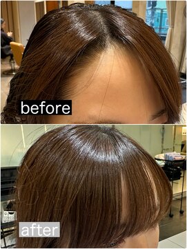 クロスパーマ　髪質改善　前髪カット