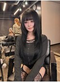 【落ちるブラック】エクステ50cm レイヤースタイル