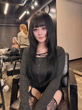 ラピス 名古屋本店(Lapis) 【落ちるブラック】エクステ50cm レイヤースタイル