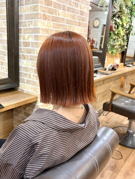 プランツヘアー 夏カラー オレンジブラウン