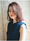 大人かわいい センターパート 【ふわミディ 切りっぱなしボブ】