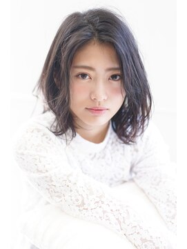 エアー 福岡(AIR) 【air-FUKUOKA】大人かわいいゆるウェーブボブ　黒髪も可