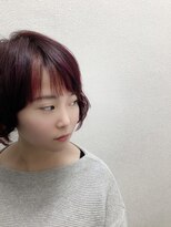 ヘアーアンドメイク エイダ(hair&make eida) 前髪イヤリングラベンダーカラーマッシュショート20代30代