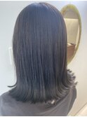 切りっぱなしミディ◎グレイアッシュカラー