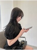 暗髪_イメチェンハッシュカット似合わせカットフルバング