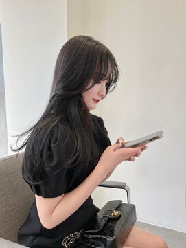 ノク 渋谷(nok) 暗髪_イメチェンハッシュカット似合わせカットフルバング