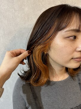 シアン(CYAN) 【CYAN】#10代#20代#インナーカラー#オレンジブラウン#透け感