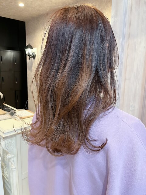 福山韓国風3Dカラーローライトチョコレートブラウン巻き髪20代春