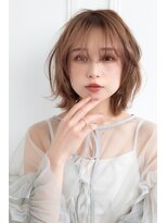 アールイーノウン 阿倍野区昭和町店(re; nown) 小顔外ハネミディアムアッシュ20代30代40代くびれミディ韓国ヘア