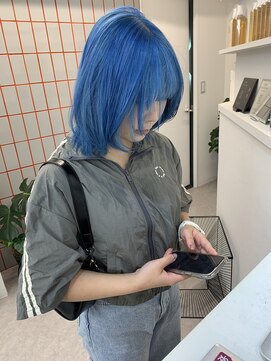 ペレ 渋谷(PELE) デザインカラー/レイヤーカット/ウェットヘア/オリーブベージュ