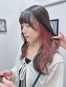 ヘアーワークス ボナ ウニクス店(HAIR WORKS bona) 大人かわいいうる艶インナーカラー 秋カラー