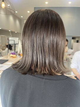 ムーンヘアホーム(MOON hair home) 外はねボブ×グレージュ