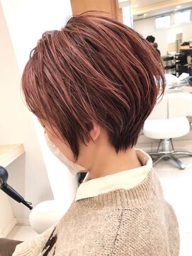 ヴィーヴォ 深江橋店(VIVO) 【VIVO】束感丸みショート 耳掛けショート ピンクハイライト