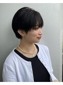 前髪あり耳掛け丸みくびれショートボブ20代30代40代50代60代