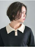 丸みショート・ボブ/丸顔/前髪あり/絶壁解消/40代/30代/長め