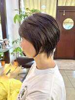 ヘアアーク(HAIR arc)&nbsp;ショートボブ#前下がり#ニュアンスカラー#ひし形#くびれかわいい
