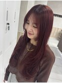 レイヤーカット ダブルカラー レッドカラー ケアブリーチ
