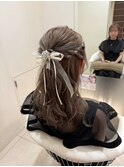 ふわふわハーフアップ