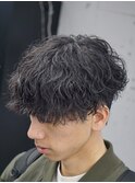 ツイストスパイラル波巻きパーマシャドウパーマ
