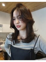 サボ 栄店(sabo)&nbsp;顔まわりレイヤーカットブリーチ無しダークカラー