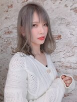 トップシェイプ(TOP SHAPE)&nbsp;グレージュレイヤーボブ透け感ミディアムヘアナチュラルカラール