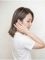 アッシュ 川崎店(Ash)&nbsp;切りっぱなしボブ　ハイライト　グレージュ