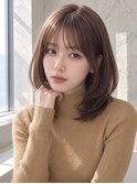 くびれミディアムレイヤーカット韓国レイヤーヘア顔周り銀座