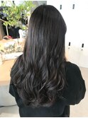 黒髪/かきあげバング/艶ロング