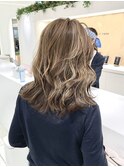 白髪ぼかしハイライト外国人風くすみブロンド