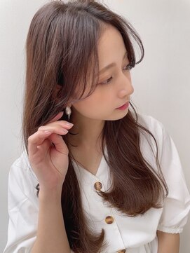 アイユー(ii+U) 顔周りレイヤー　流れるおくれ毛　モカブラウン　ゆる巻き