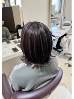 グランドール(Grandoll)&nbsp;ピンクハイライトカラー×外ハネボブ