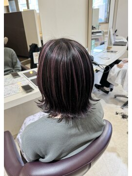 グランドール(Grandoll) ピンクハイライトカラー×外ハネボブ