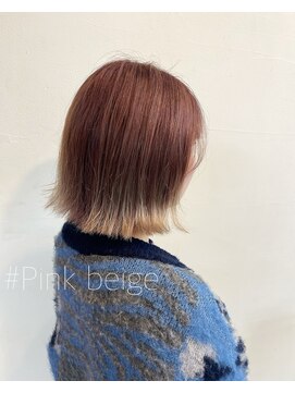 レゴリスヘアークリエイティブブランド(Regolith hair creative brand) ピンクベージュ/ブリーチカラー/ハイトーンカラー/外ハネボブ