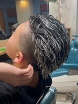 スウェル 七隈四ツ角店(SWELL) ホワイトメッシュ×極道パーマ