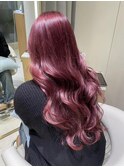 【チェリーレッド】ワインレッド☆ダブルカラーブリーチ☆本厚木