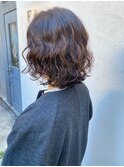 切りっぱなしボブパーマゆるふわプードルパーマ顔周りカット