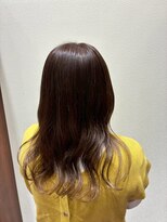 アクセ ひし形シルエット簡単スタイリングカーキベージュロングヘア