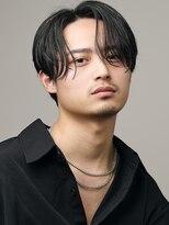 ブラック(BLACK)&nbsp;大人スリックパート MEN’S HAIR/リバースセンターパート/表参道