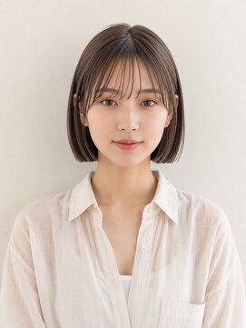 フェイス 石川町 (FACE) コンパクト切りっぱなしボブ × シアーグレージュ