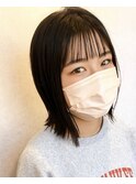 切りっぱなし×シースルーバング