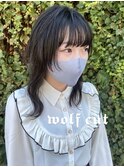 黒髪ロングふんわりネオウルフ×顔まわりレイヤー