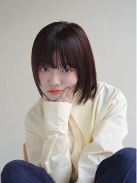 ムク 甲府(muku.) ミディアムヘア/斜めバング/グレージュカラー/甲府駅