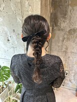 エッセ 大阪梅田茶屋町店(esse)&nbsp;ベロアリボンが可愛い編みおろしヘアセット