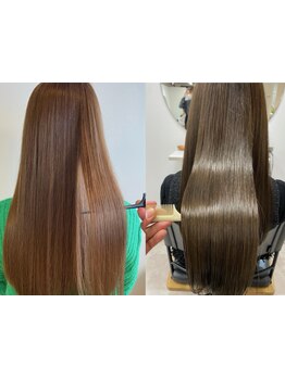 ナチュラルな仕上がりの縮毛矯正で後ろ姿まで綺麗に―。忙しい朝のスタイリングも楽ちん◎[縮毛矯正/関内]