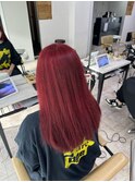 ストロベリーレッド前髪イメチェンレイヤーケアブリーチ所沢韓国