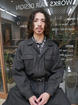 ワークス ヘアデザイン(WORKS HAIR DESIGN) メンズミディアムロングヘアパーマ