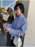 ショートカット丸みショート耳掛けひし形小顔ハンサムショート