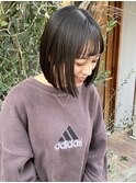 花田/ボブ/切りっぱなしボブ/ワンレン/小顔/黒髪/下北沢