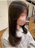 olive brown × layer cut